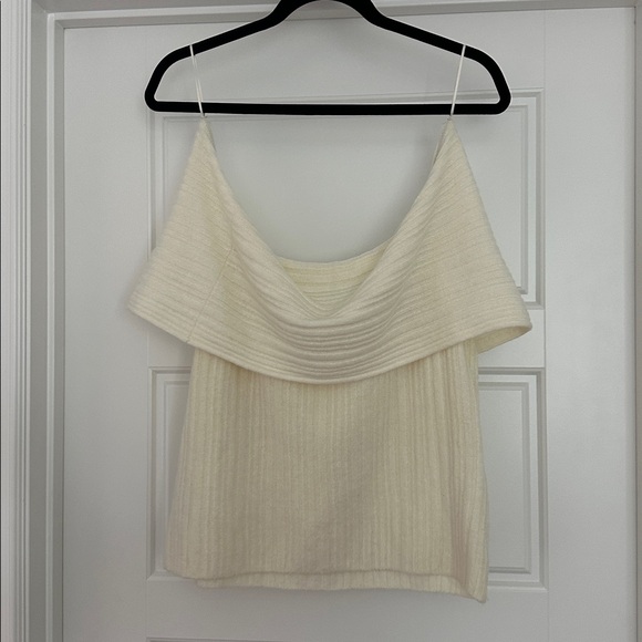 Ribbed Foldover Off-The-Shoulder Sweater Top - Picture 5 of 5